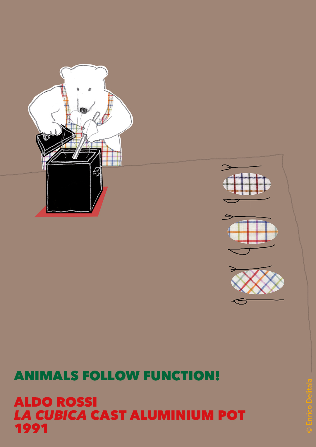 Orso: Enrico Delitala illustrator animals follow function form follows function Aldo Rossi La cubica